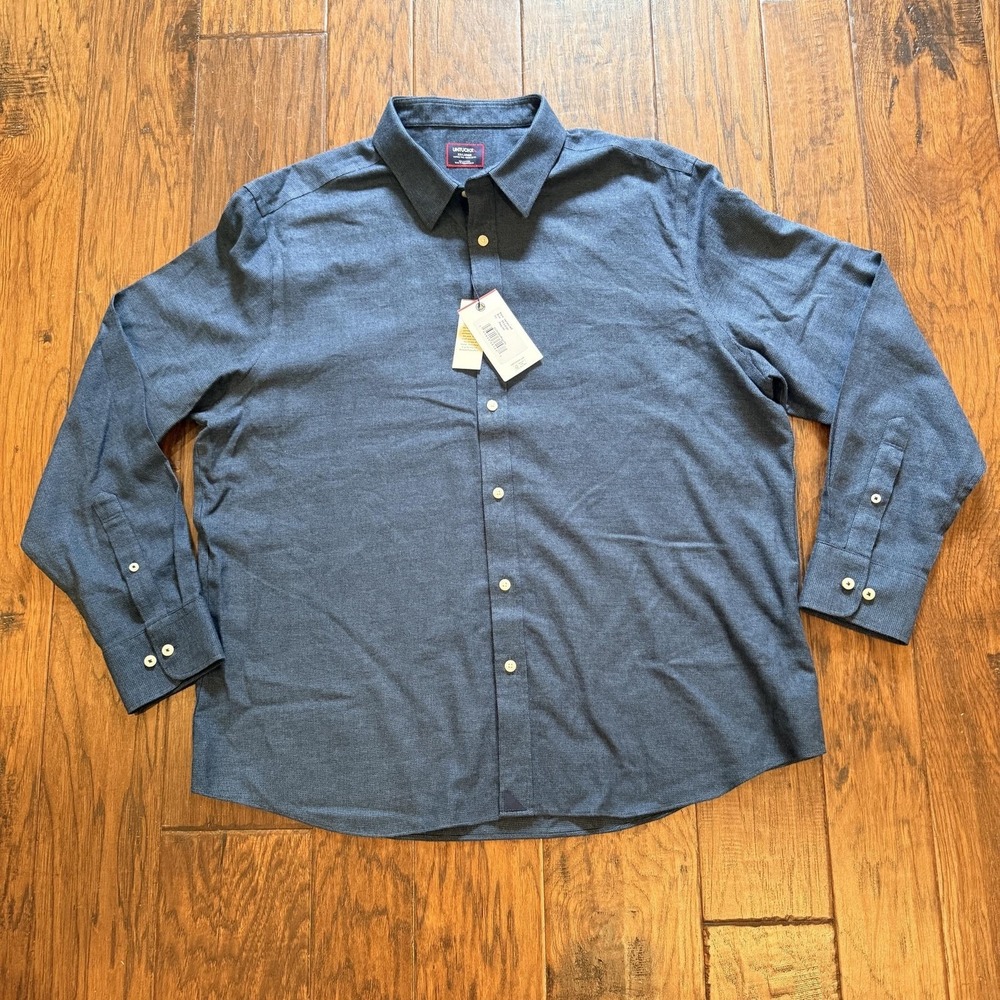 UNTUCKit Shirt Mens 2XL Blue Veneto Regular Fit Long Sleeve Button Front